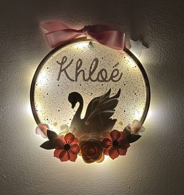 couronne murale cygne chambre bébé